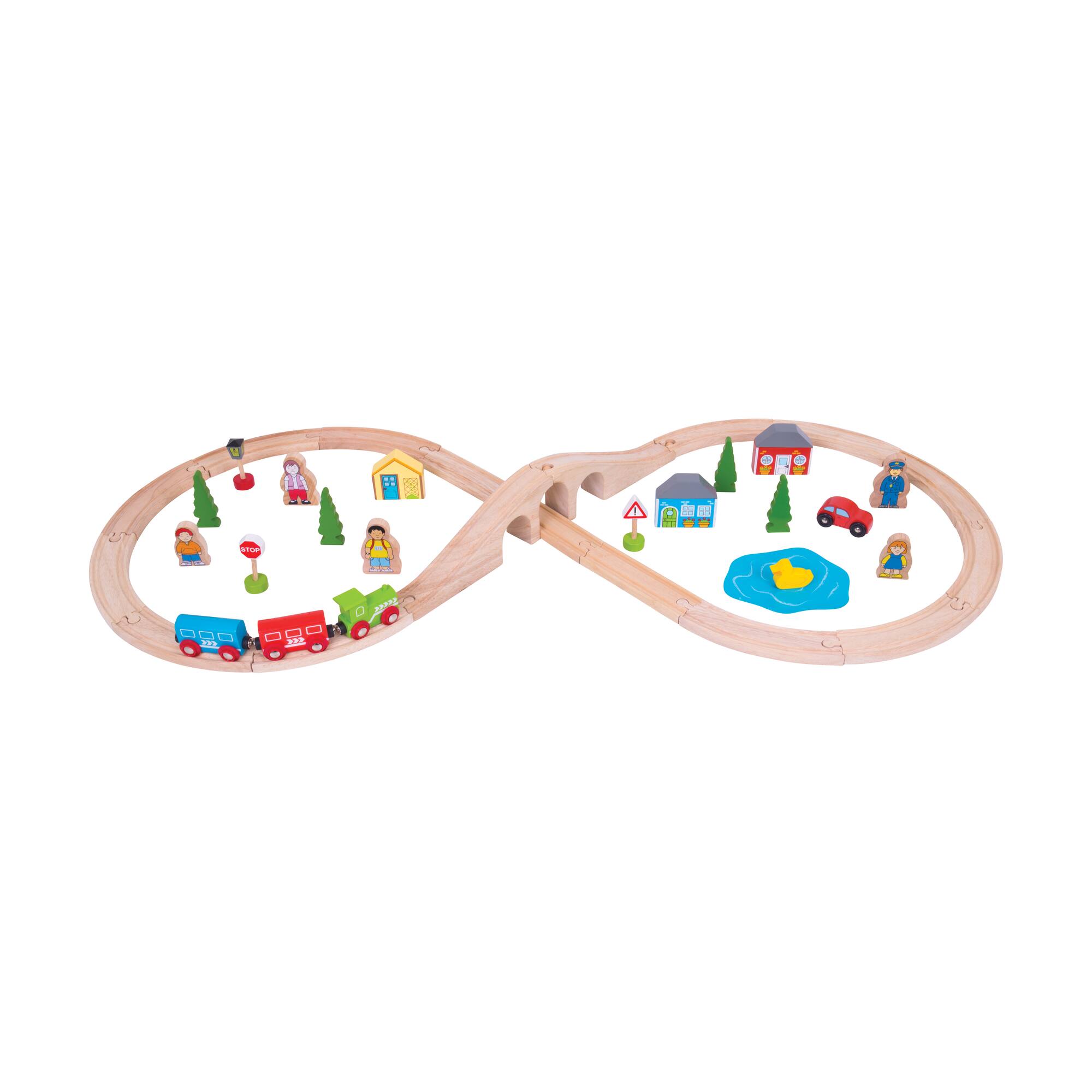 Wooden Figure of Eight Train Set